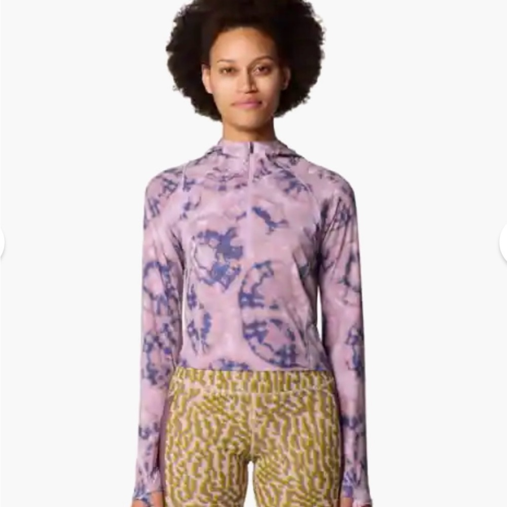 Mountain Hardwear Purple and Blue Tie-Dye Long Sleeve Top